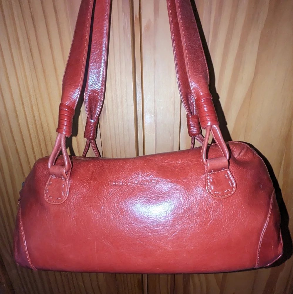 Derek Alexander red leather shoulder bag.